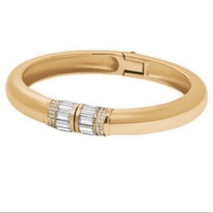 Michael Kors Stainless Steel Bangle with Baguettes